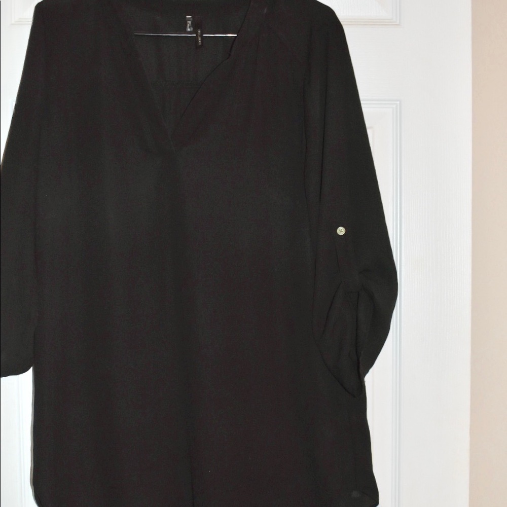 Black V Neck Blouse